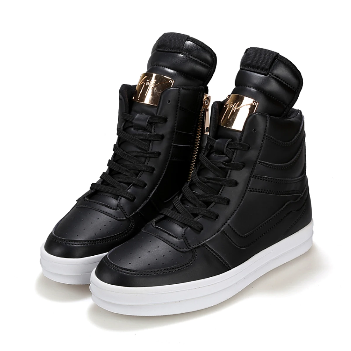 2019 Black White Men Fashion PU Leather Boots Big Size 39-45 Hot Style Ankle High Boys Platform Shoes | Обувь