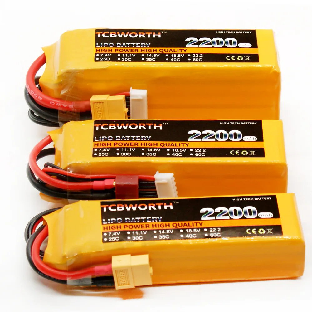 TCBWORTH RC LiPo батарея 22 2 V 2200mAh 40C 6S для радиоуправляемый самолет Квадрокоптер