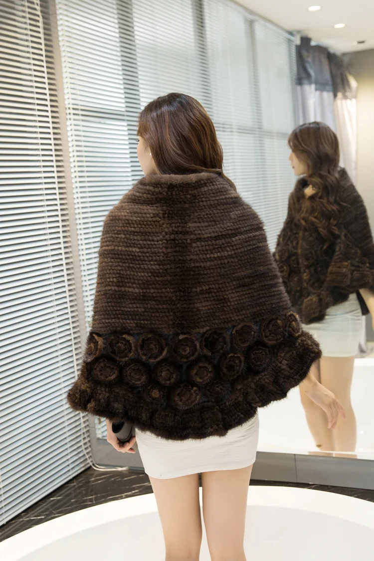 Новинка весенний женский модный вязаный шарф из натурального меха норки новинка