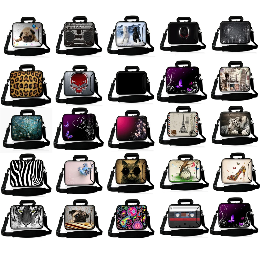 

print 10 13 13.3 14 15 15.6 17 17.3 Inch Laptop sleeve Notebook Bag Case Messenger Shoulder Laptop Bag for ipad macbook HP Dell