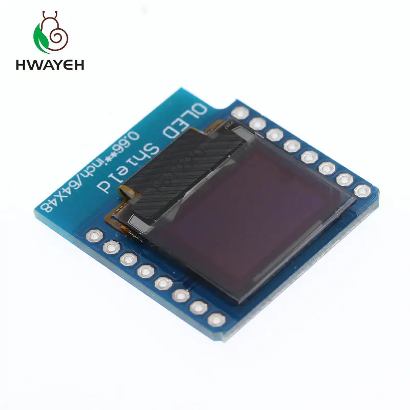 OLED-дисплей HWAYEH 0 66 дюйма для WEMOS D1 MINI ESP32 модуль Arduino AVR STM32 64x48 ЖК-экран IIC I2C OLED |