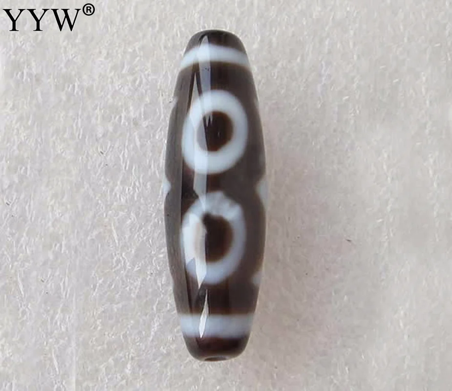 Модные ювелирные изделия 5 шт./лот 2017, 2017 натуральные тибетские бусины Dzi овальные, трехглазные, класс AAA, 11x37 мм, отверстие: прибл. 2 мм, продается лотом