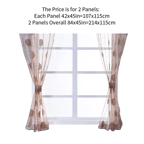 2pcs each 107x115cm NAPEARL, прозрачный классический тюль, для окна, балдахин и ярусов, для кухни, занавески, качественные, короткие, отвесные, занавески, лист, украшение дома, вуаль - Цвет: 2pcs each 107x115cm