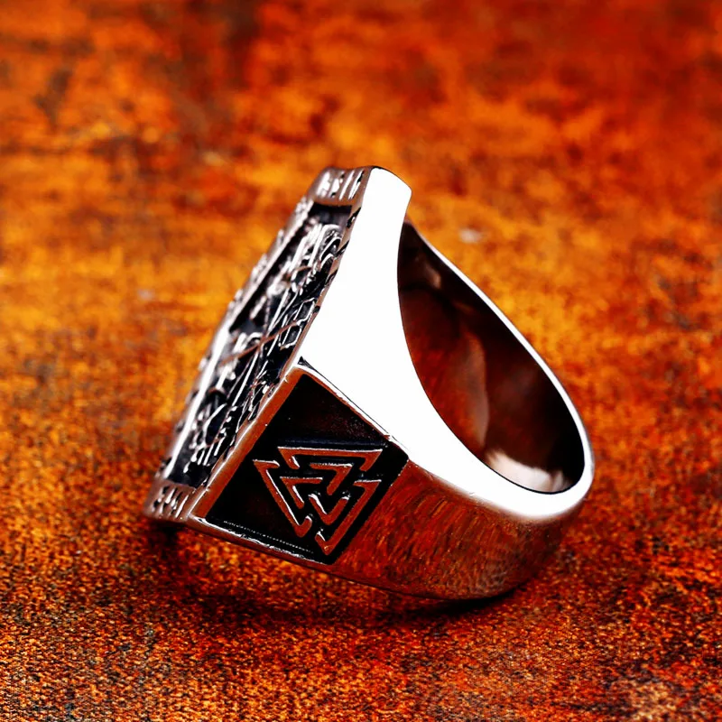 Байер 316L нержавеющая сталь Нос Викинг один Vegvisir амулет Valknut для мужчин скандинавский кольцо модные украшения LR671