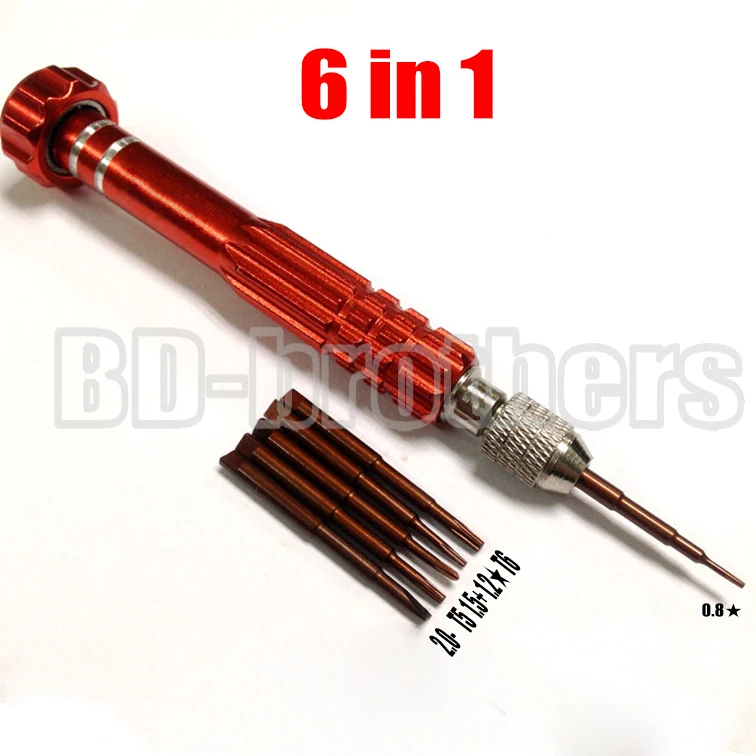 

BAIDE Good Quality 6in1 S2 Replaceable Tool Bit Magnetic Screwdriver For iPhone Macbook Samsung Cell Phone Factory 100pcs/lot