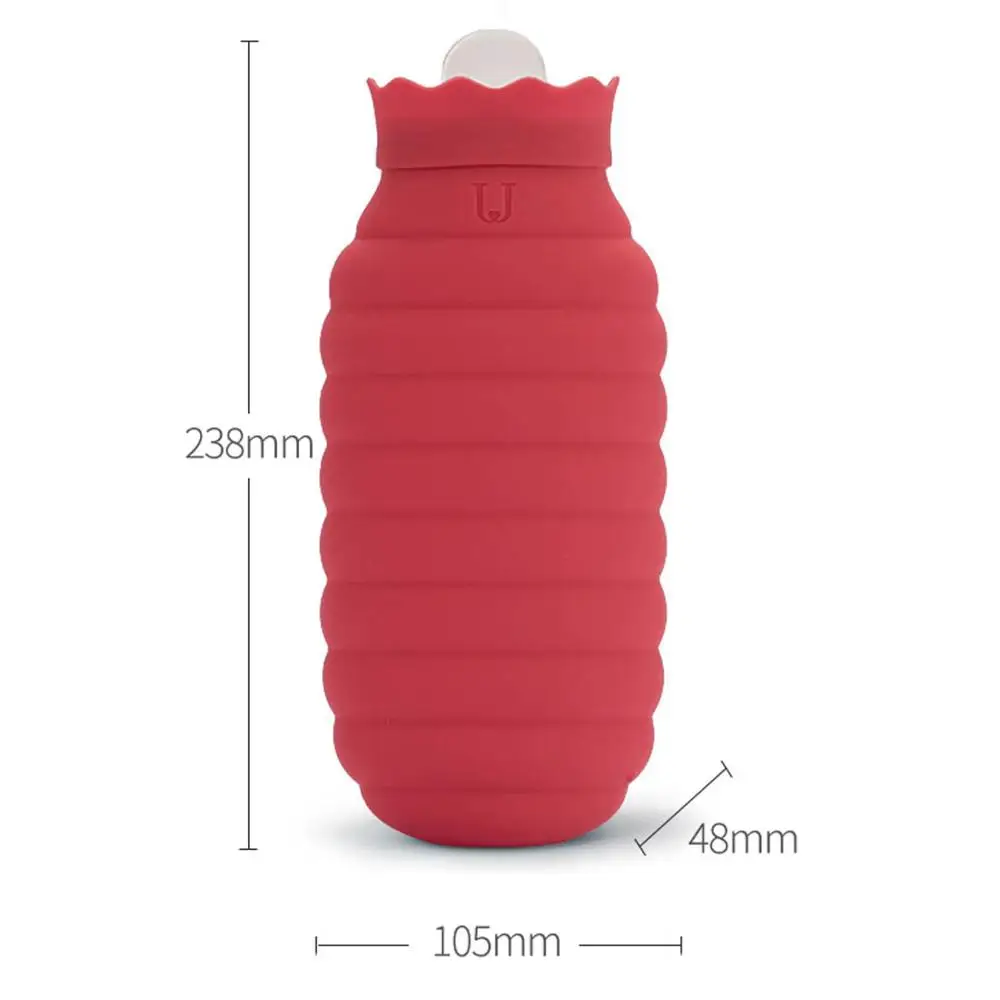 620ml Red Xiaomi Jodan Judy 313/620 мл сумка для горячей воды Микроволновая печь нагревательная силиконовая бутылка зимний нагреватель с трикотажной крышкой - Цвет: 620ml Red
