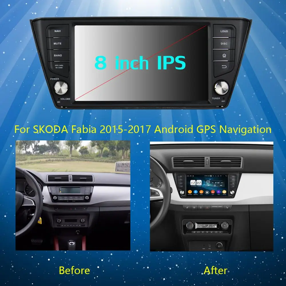 1920*1080 " ips Восьмиядерный 4 Гб+ 64 ГБ Android 9,0 автомобильный dvd-плеер для Skoda Fabia Радио Стерео gps CarPlay Parrot BT
