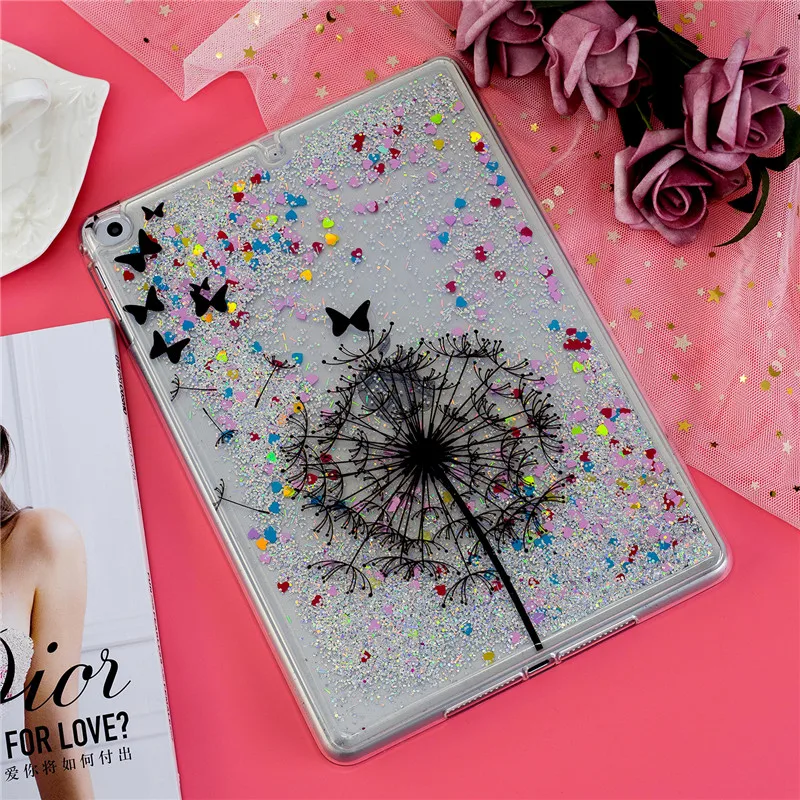 Wekays для Coque Apple Ipad 9,7 милый Блестящий жидкий силиконовый чехол Fundas для IPad 9,7 дюймов A1822 A1823 чехол