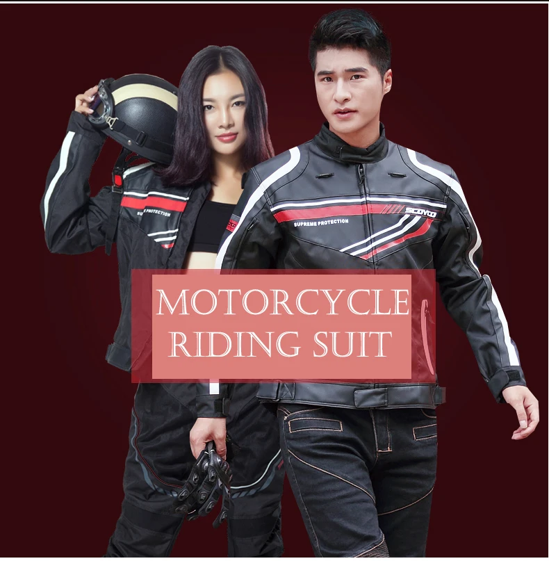Moto rcycle куртка Scoyco JK37 moto спортивная куртка из искусственной кожи+ ткань Оксфорд 7 шт. протектор moto cross защитная одежда