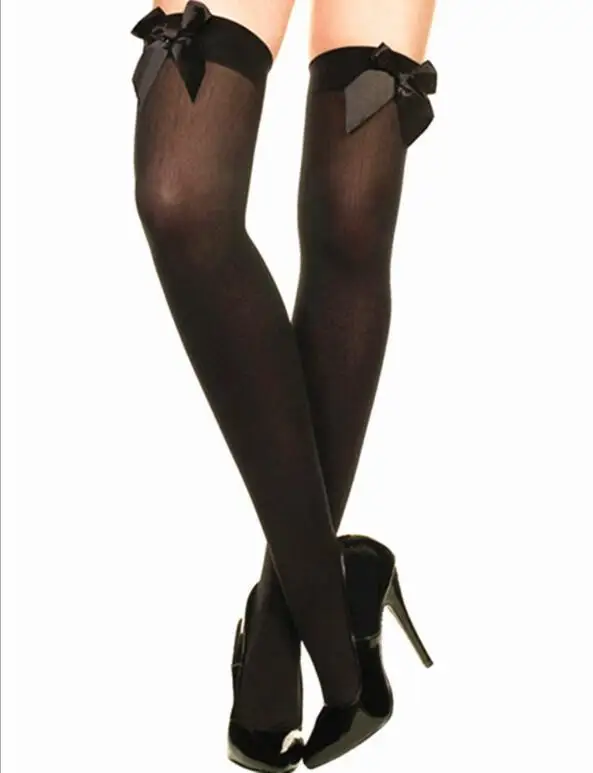 Женские сексуальные чулки с бантом трикотаж выше колена|stockings thigh highs|stockings