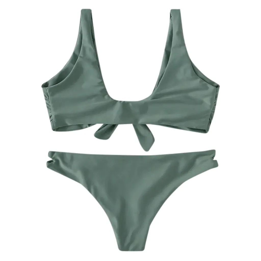 Новинка 2019 модный пляжный купальник для отпуска женский сексуальный однотонный