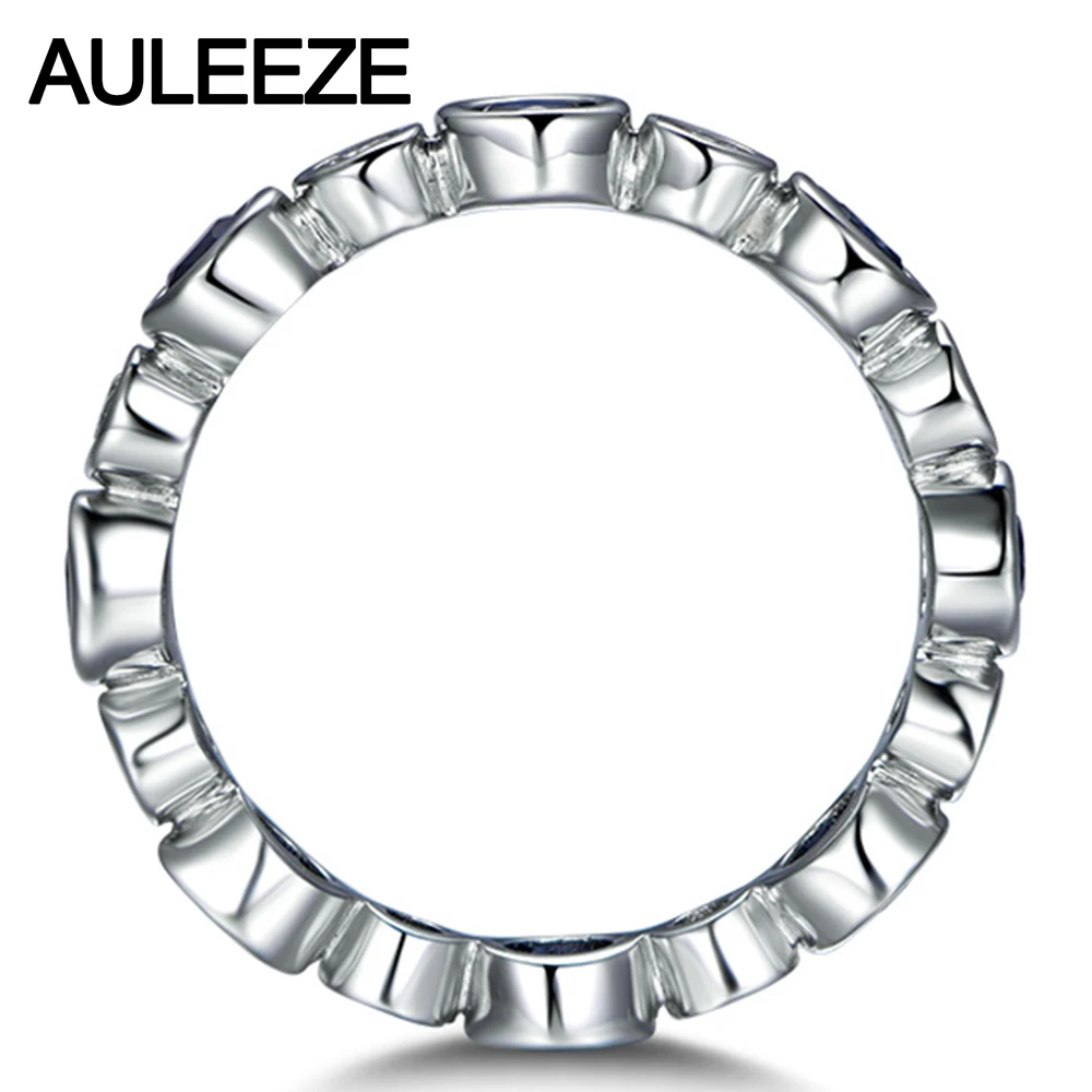 Женское Обручальное кольцо с натуральным сапфиром 18 К белое золото обручальное |