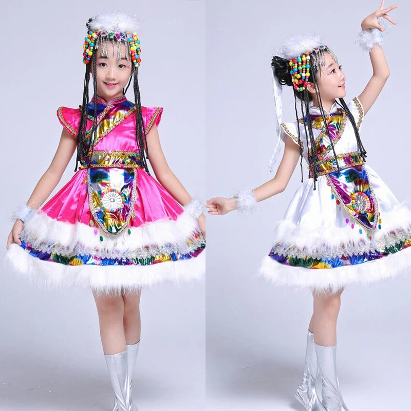 Синие детские костюмы для бальных танцев в китайском народном стиле Детские с