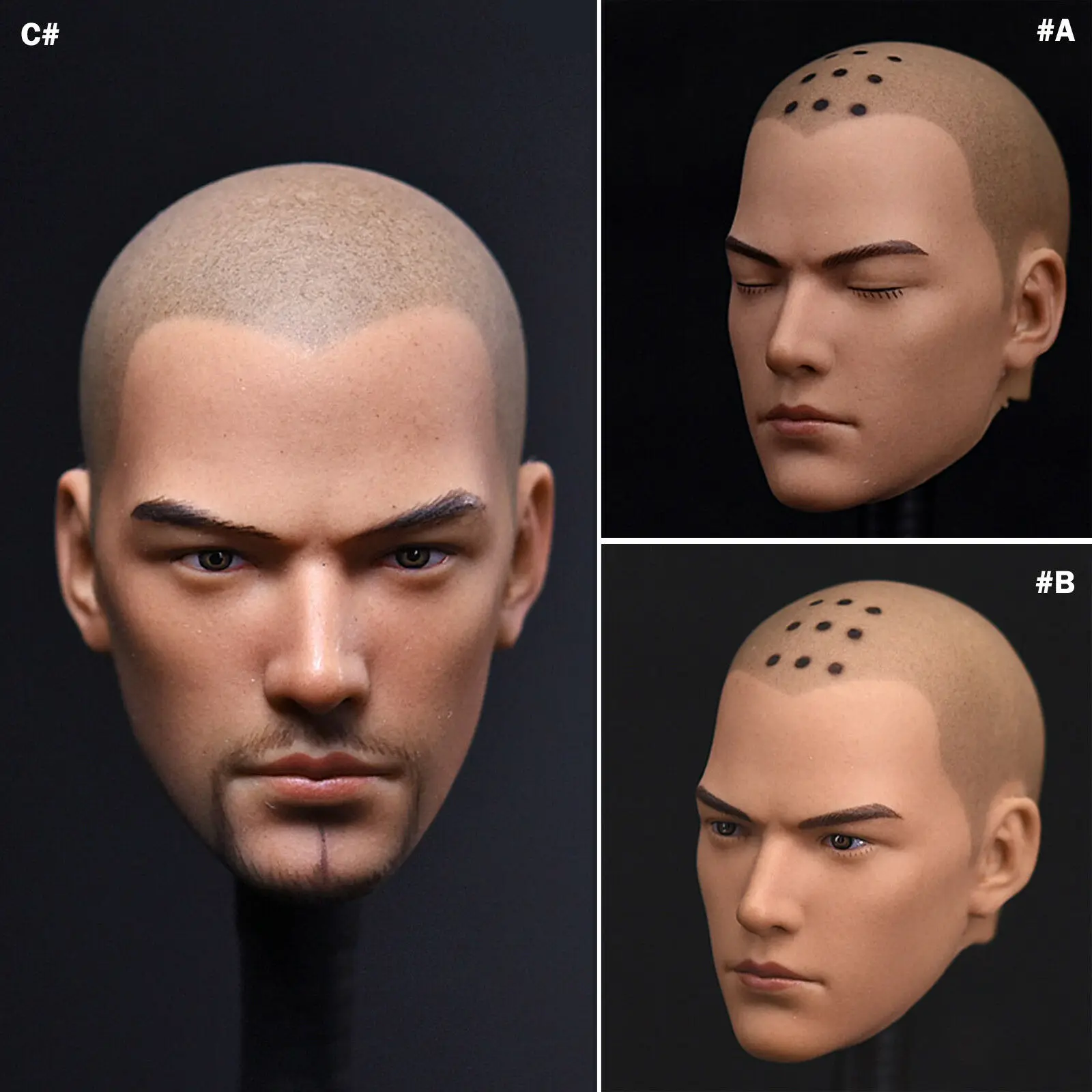 

1/6 Holy Monk Head Carved Asura Fight Gods Series Male Head For 12" Man Figure