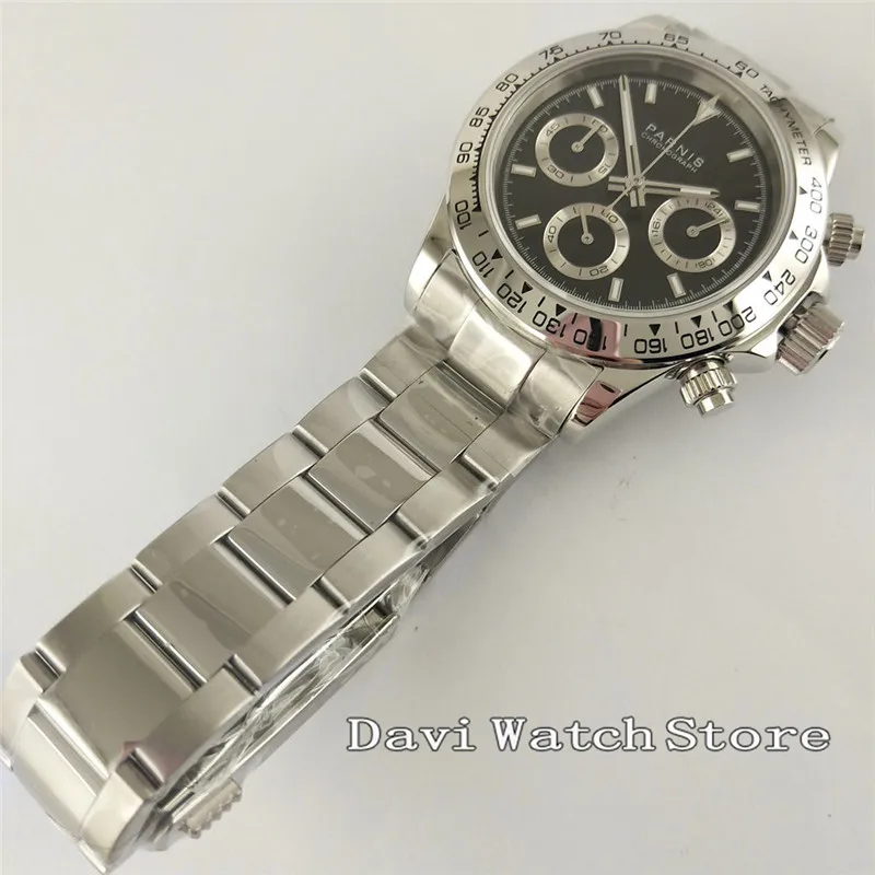 39mm Black Dial Stainless Steel Sliver Band Automatic Mens Watch 2690 | Наручные часы