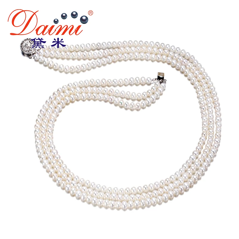 Жемчужное ожерелье Натуральный жемчуг DAIMI Queen Style|necklace wholesale|necklace necklacenecklaces triple |