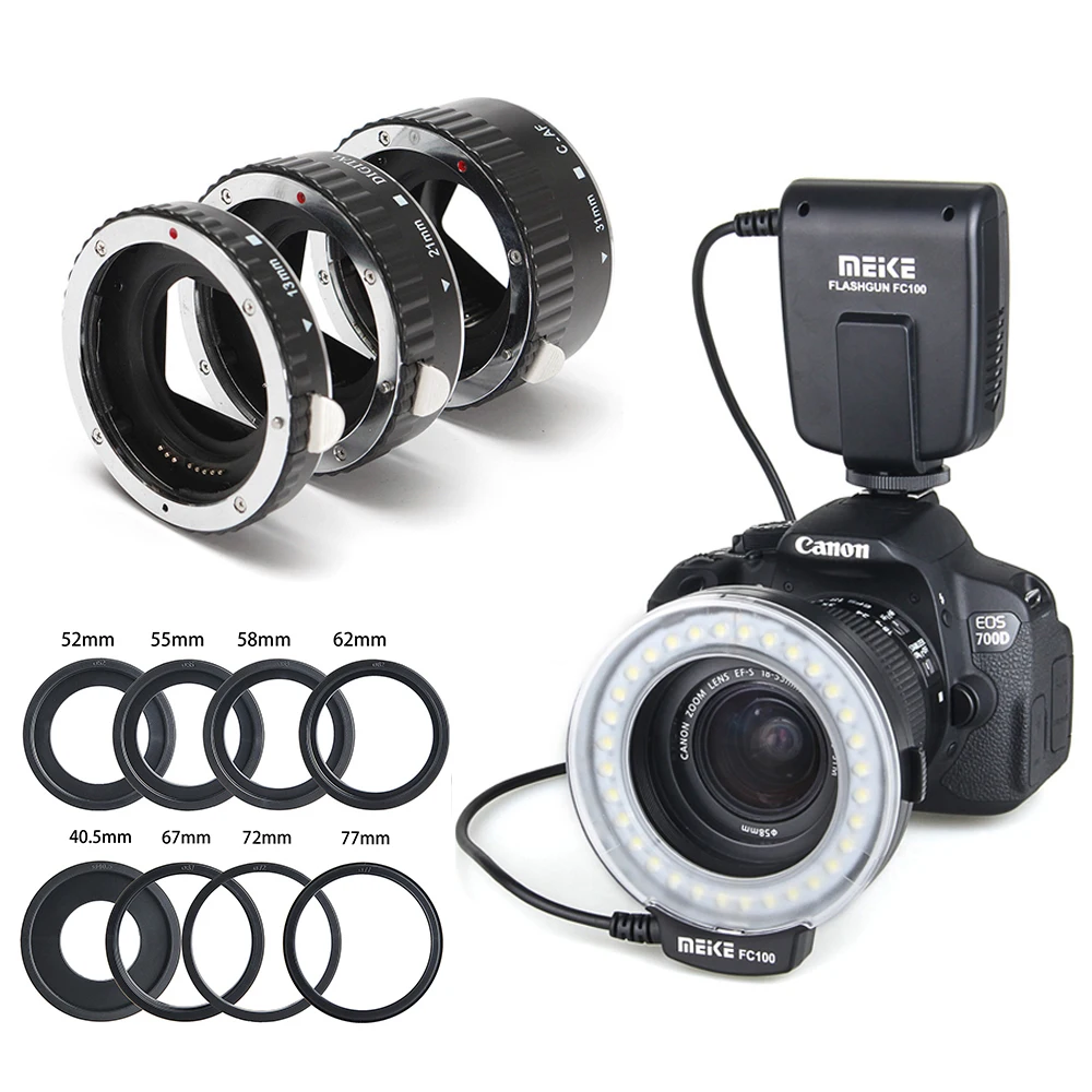 Meike FC 100 FC100 кольцо для макросъемки и автофокуса Canon EOS 650D 700D 70D 7D II 60D T4i T3i 6D Nikon