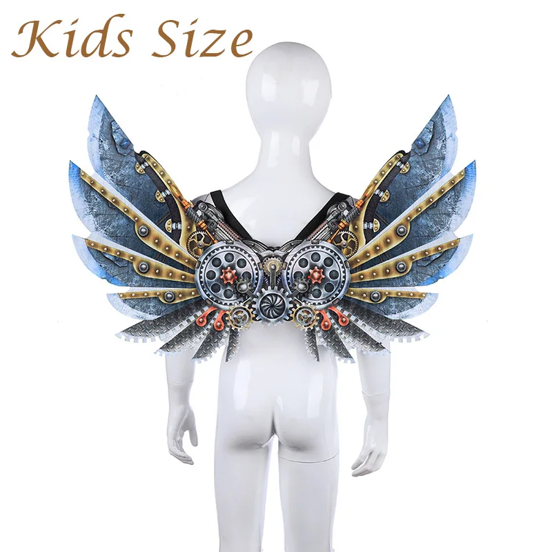 Kids wings Горячая Хэллоуин стимпанк Косплей крыло реквизит взрослый ребенок средневековый панк крылья Хэллоуин костюм для детей вечерние аксессуары в стиле стимпанка - Цвет: Kids wings