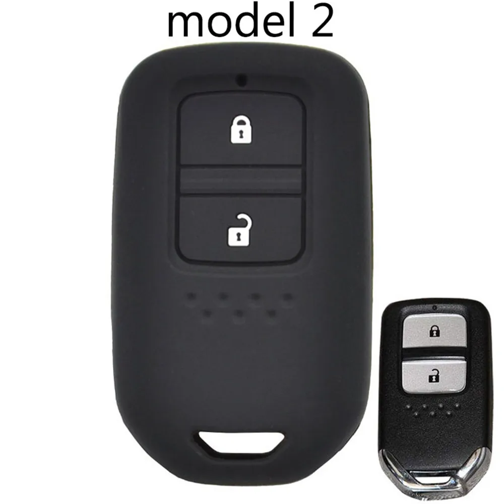 model 2 Силиконовый чехол-брелок для дистанционного ключа для Honda Civic Accord CR-V Pilot Fit Odyssey Jazz CRZ HR-V Vezel Ridgeline City - Название цвета: model 2