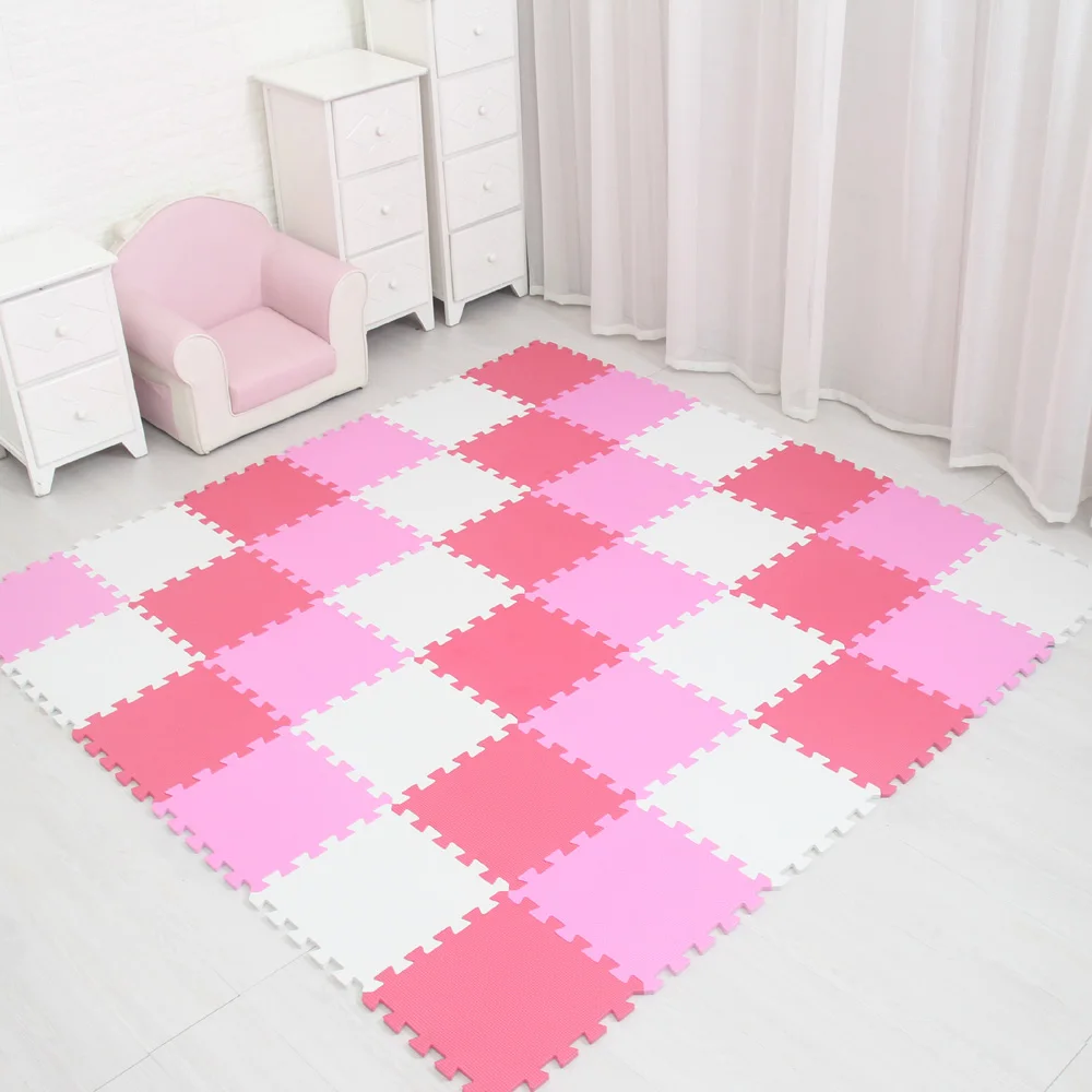 whtie pink rose Новые 18 шт./компл. коврик для детей, сделанный из материала EVA пены ковер мозаичного пола поставляется Коврик-пазл детский игровой коврик игрушки головоломки коврики - Цвет: whtie pink rose