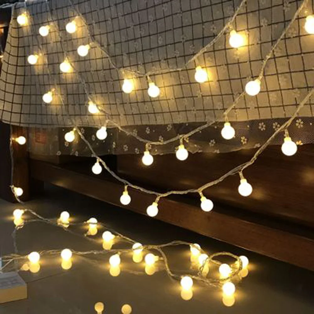 20 LED Светящиеся гирлянды пластик Глобус гирлянда светодиодные фонари свадебное