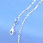 1 шт. серебряное плоское гладкое круглое ожерелье, как показано на картинке, с пряжкой-лобстером, женское ожерелье, оптовая продажа, Прямая поставка, розничная продажа