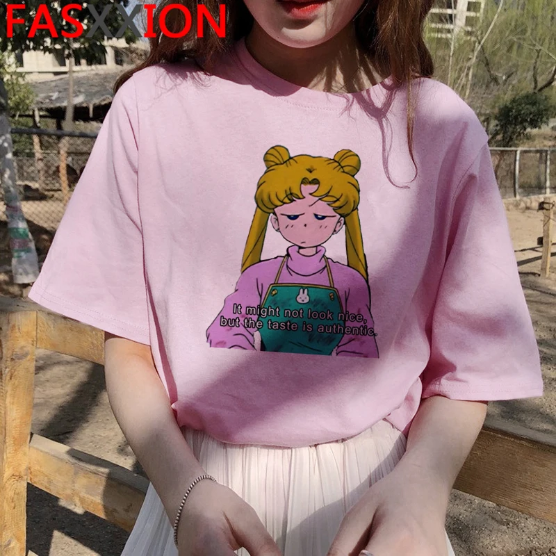 90s футболка гранж Эстетическая Женская милая Футболка Harajuku Ullzang модная Kawaii Летние