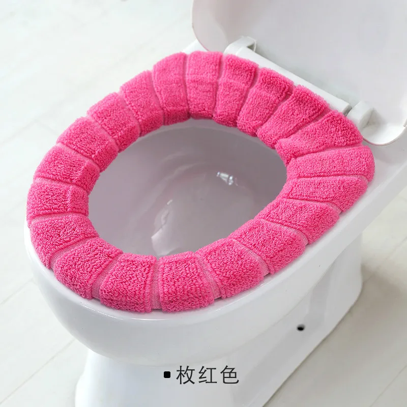Red color Горячая удобные бархатные коралловые крышки для ванной унитаза моющиеся стандартные мягкие тыквенные ленты для унитаза - Цвет: Red color