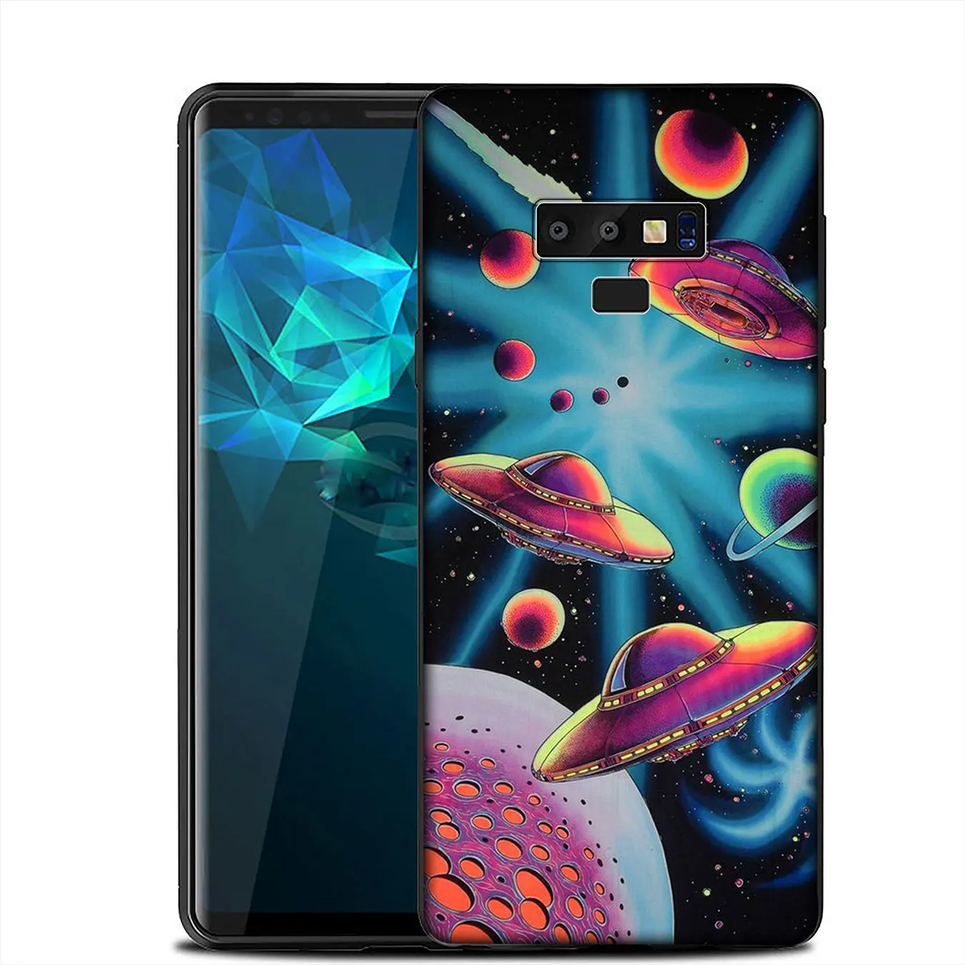 IYICAO Trippy wall art Alien astronaut Soft Case for Samsung Galaxy A6 A9 A8 A7 2018 A3 A5 2016 2017 Note 9 8 10 Plus Lite |