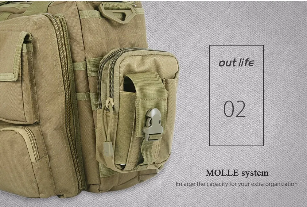 Outlife Открытый кемпинг плечо сумка Военная Тактическая Компьютерная сумка портфель Molle ноутбук камера сумка на плечо