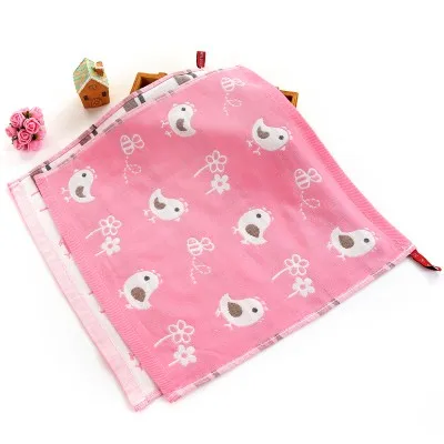 pink chick Детское Марлевое полотенце с рисунком из мультфильма 35*35, абсорбирующее квадратное полотенце для лица, милое полотенце для рук большого размера для новорожденных детей - Цвет: pink chick