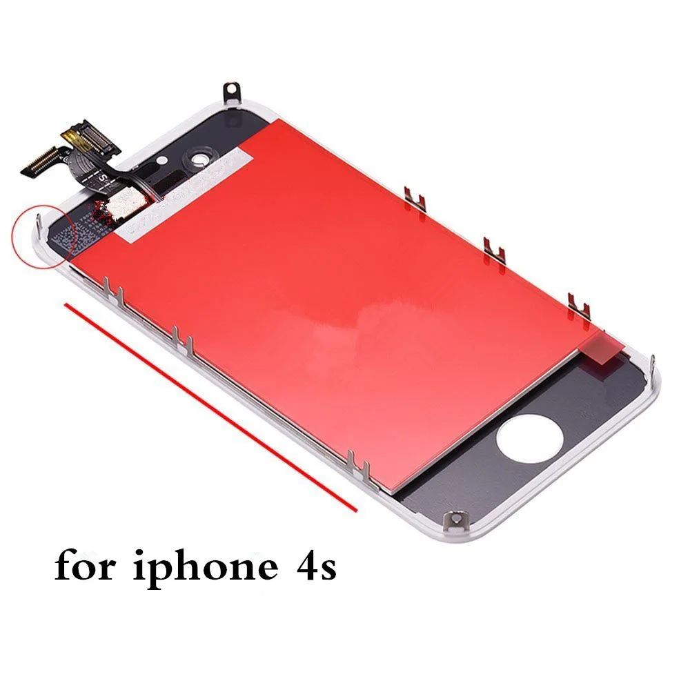 100% тестовый класс AAA + ЖК-дисплей для iPhone 4s 4 GSM CDMA ЖК-сенсорный экран дигитайзер