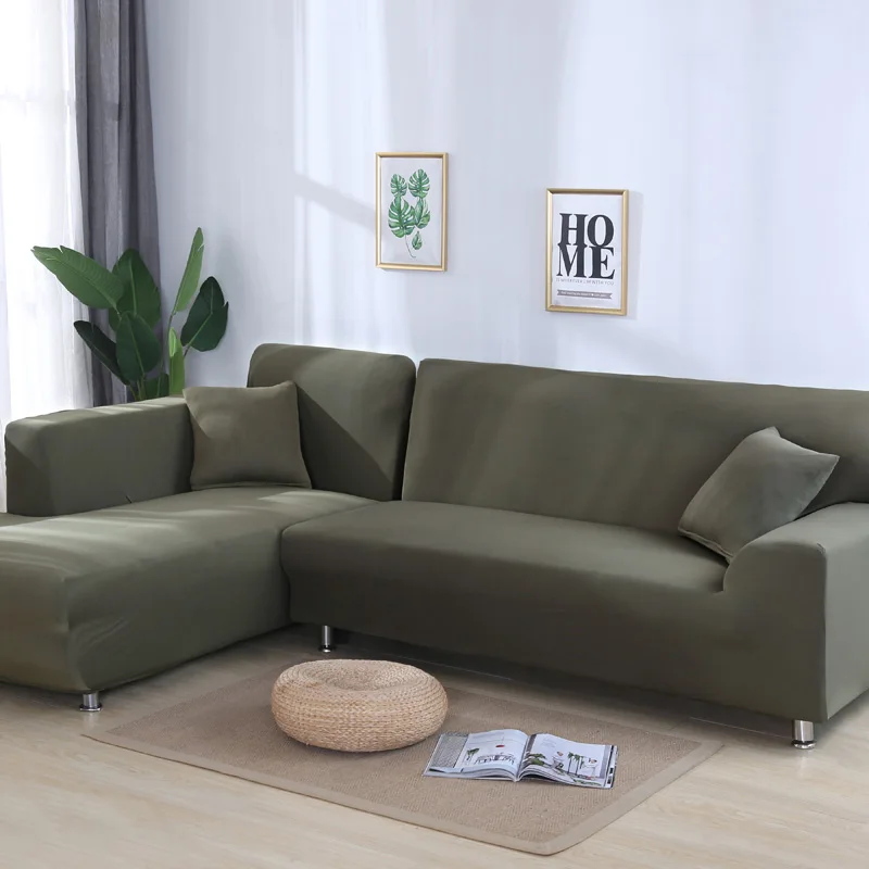 Army Green Серый цвет плотная обёрточная бумага чехлы для диванов эластичные потребности заказ 2 шт. чехлы для диванов, если L-style секционный диван угловой диван Капа де диван - Цвет: Army Green