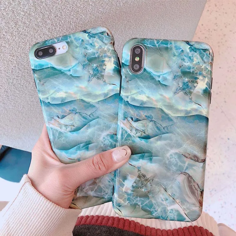 JIBAN Ins свежий зеленый Мрамор чехол для телефона Apple Iphone X XSMAX XR задняя крышка 6s 6 plus 7 8