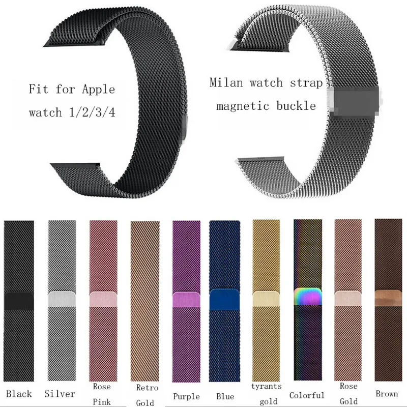 Ремешок из нержавеющей стали для часов Apple Watch золотой браслет 5 4 3 2 1 38/42/40/44 мм