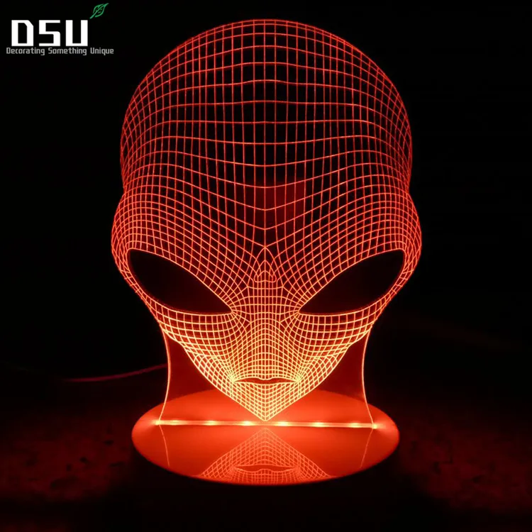Martian Alien 3D иллюзия Лампа Gawell визуальный эффект ночник 7 видов цветов Пульт