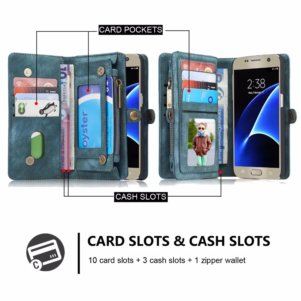 Магнитный съемный кошелек чехол для телефона Samsung Galaxy Note 9 8 S7 край S8 S9 S10 Plus E S10 5G чехол для A70 A50 40 30 20 портмоне сумки