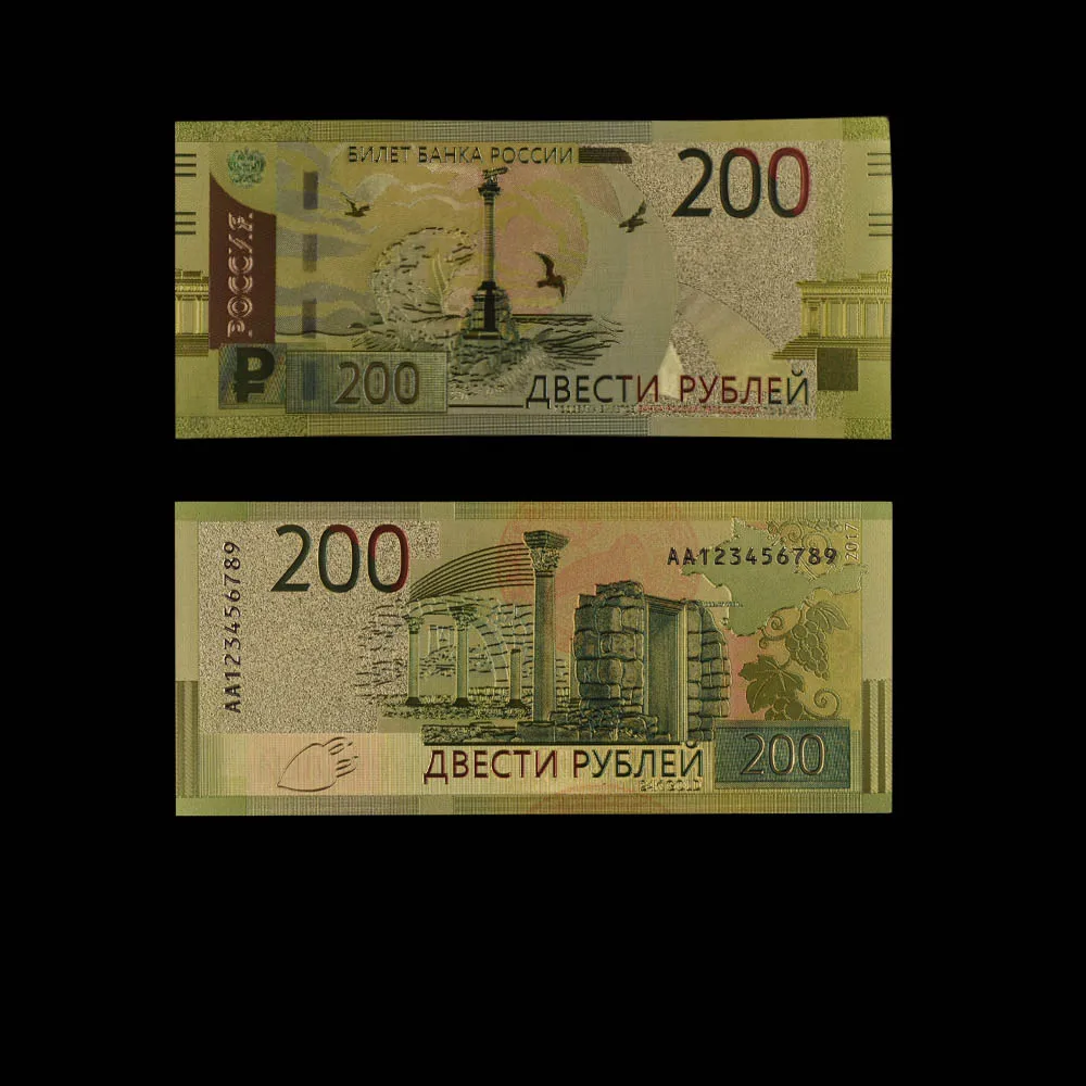 Горячая Распродажа русская Золото Банкноты набор 5/10/10/10/50/100/200/500/1000/5000 рублей
