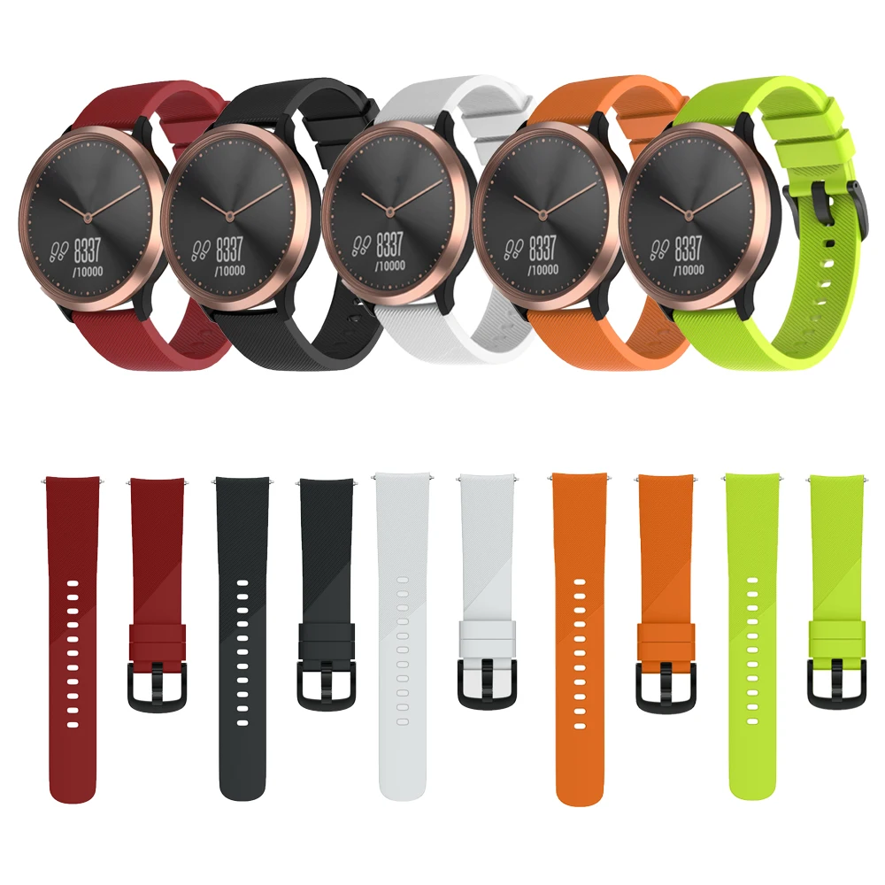 XBERSTAR 20 мм замена силиконовые спорта запястье ремешок для Garmin Vivomove HR ремешки Спорт Hybrid Smartwatch наручные