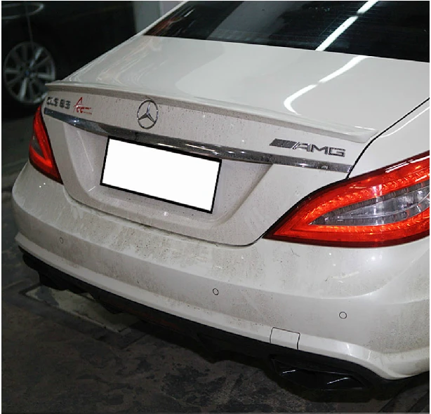 W218 FRP серый праймер задний спойлер для багажника крыло Mercedes Benz 2011 2013|spoiler wing|trunk lip