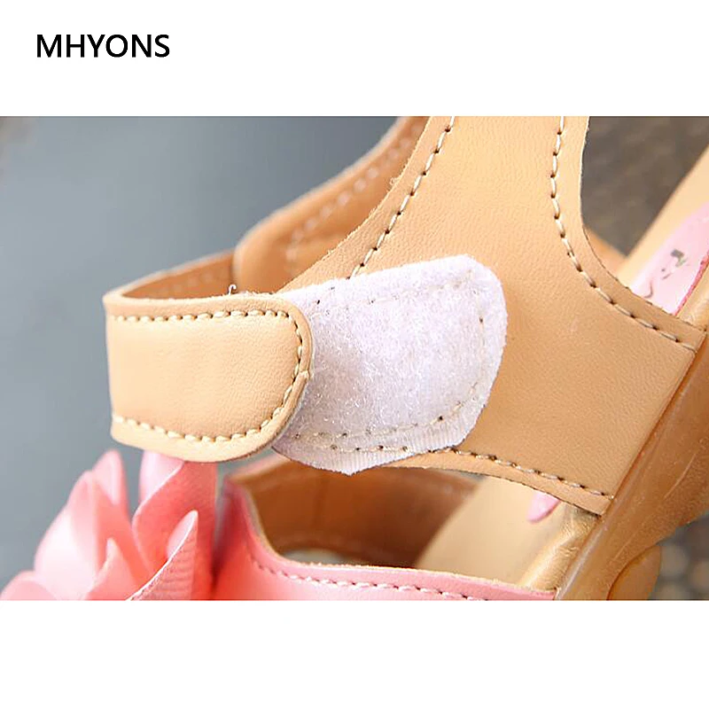 MHYONS 2019 новые летние детские сандалии для девочек мягкие кожаные цветы принцесса