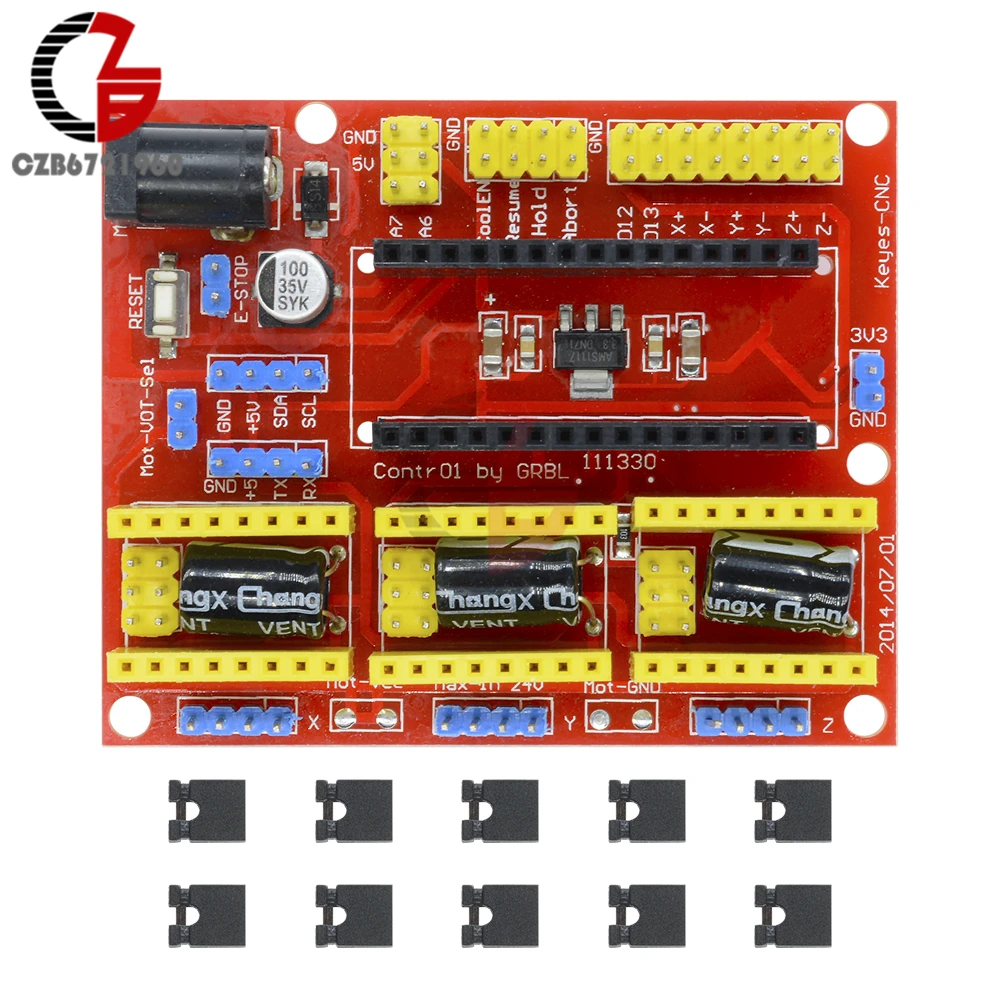 Igc IIC CNC Щит V4 гравировальный станок 3 оси шагового двигателя Плата расширения 3 канала для Arduino GRBL