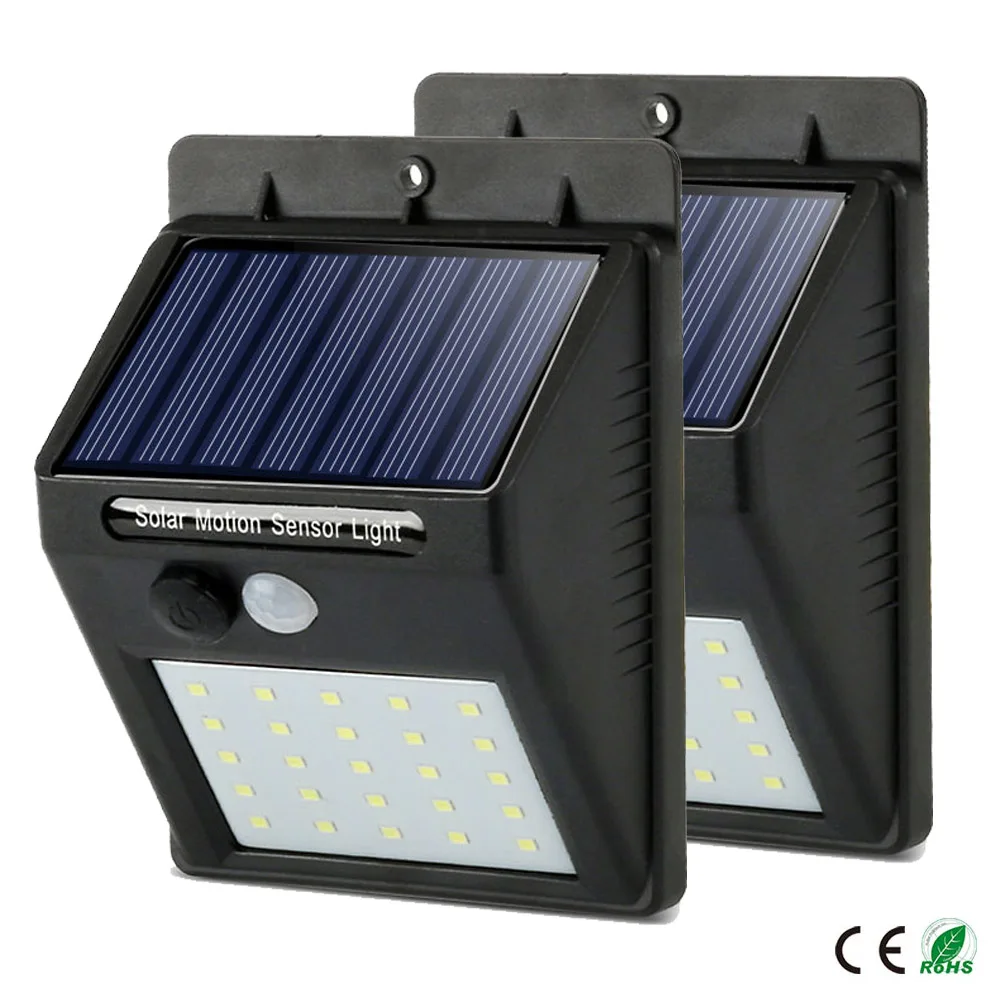 LED Солнечная энергия PIR датчик движения настенный светильник 30 наружная