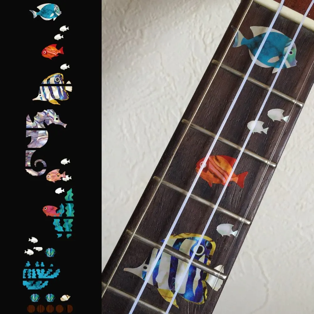 

Fret Markers Inlay Sticker Decals For Sorprano/Concert/Tenor Ukulele, Small Sea World - Under The Sea