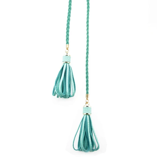Однотонные женские ремни в стиле ретро, для девушек и женщин, пояс на веревке, с кисточками, на цепочке из искусственной кожи FS0431