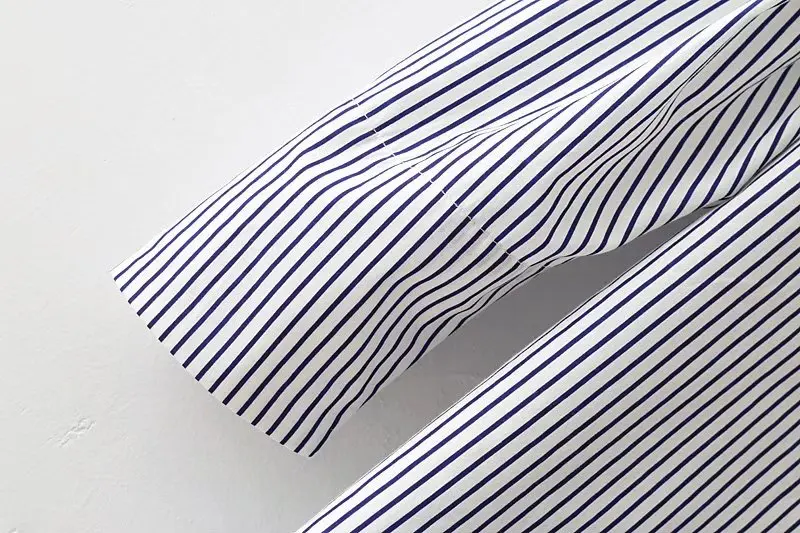 2018 Женские Модные Винтажные чернила с рисунком полосатая Свободная блузка