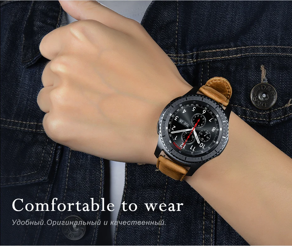 HOCO 22 мм коричневый кофейный ремешок из натуральной кожи для samsung Galaxy gear S3 Frontier/классический ремешок для часов с быстроразъемными контактами