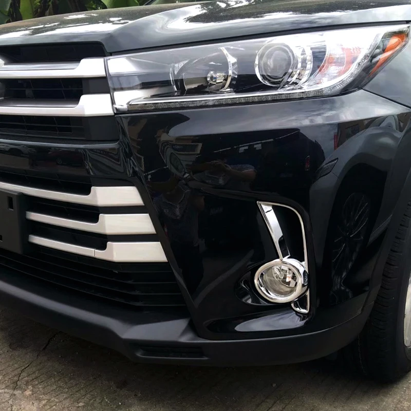 Для Toyota Highlander Kluger Facelift ABS Хром Передняя противотуманная фара крышка Накладка автомобильные аксессуары 2 шт