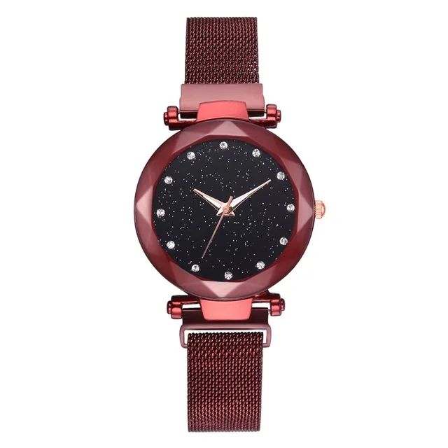 Red Zegarek damski роскошные женские часы женские магнитные звездное небо часы модные бриллиантовые Женские кварцевые наручные часы relogio feminino - Цвет: Red