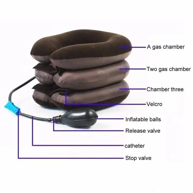 3-слойная надувная подушка для облегчения боли в шее и спине растягивающая | Дом